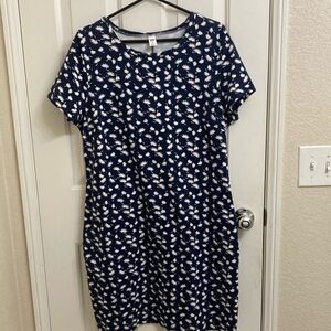 Old Navy Blue Raglan Sleeve Sheath Dress